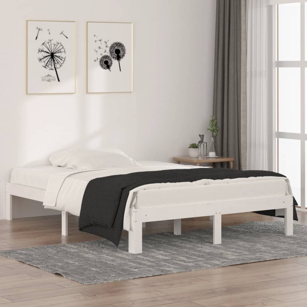 Cadre de lit sans matelas blanc 135x190 cm - XIOS