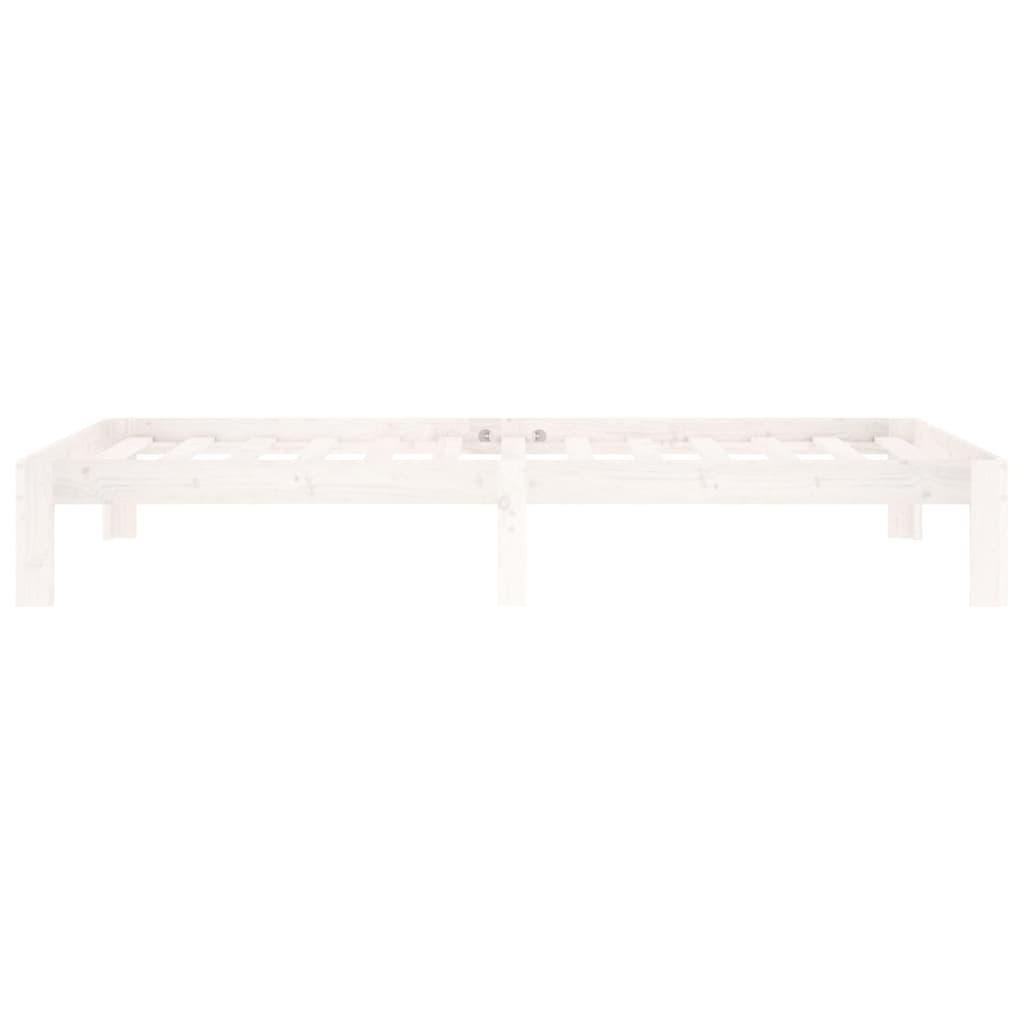 Cadre de lit sans matelas blanc bois de pin massif 100x200 cm - XIOS