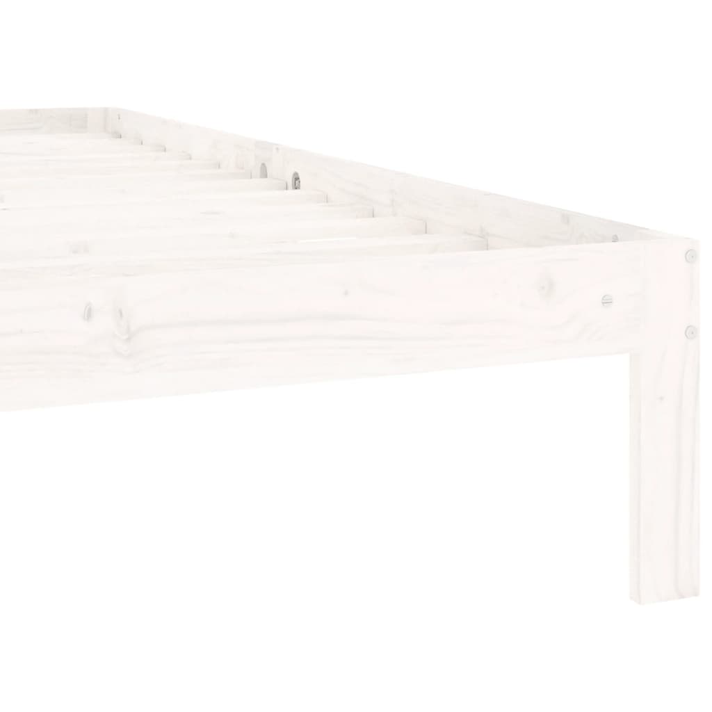Cadre de lit sans matelas blanc bois de pin massif 100x200 cm - XIOS
