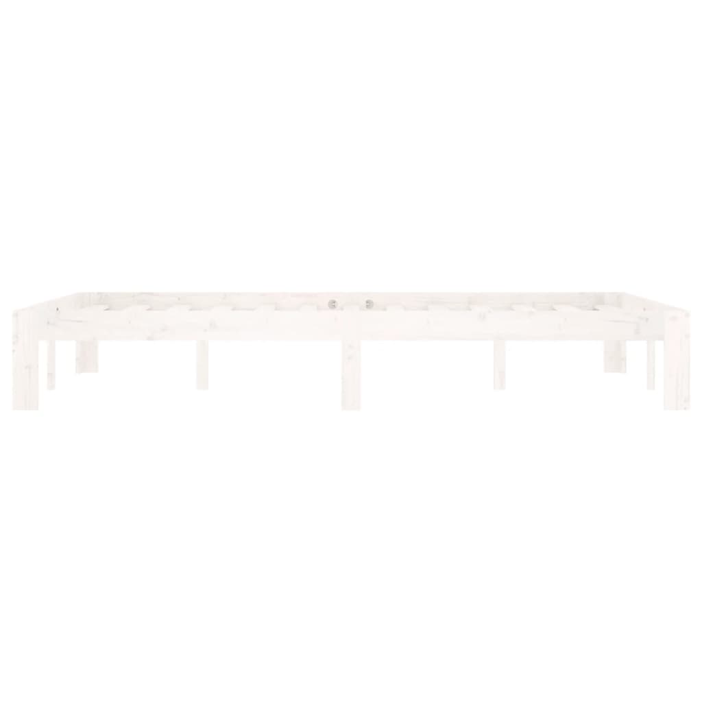 Cadre de lit sans matelas blanc bois de pin massif 120x200 cm - XIOS
