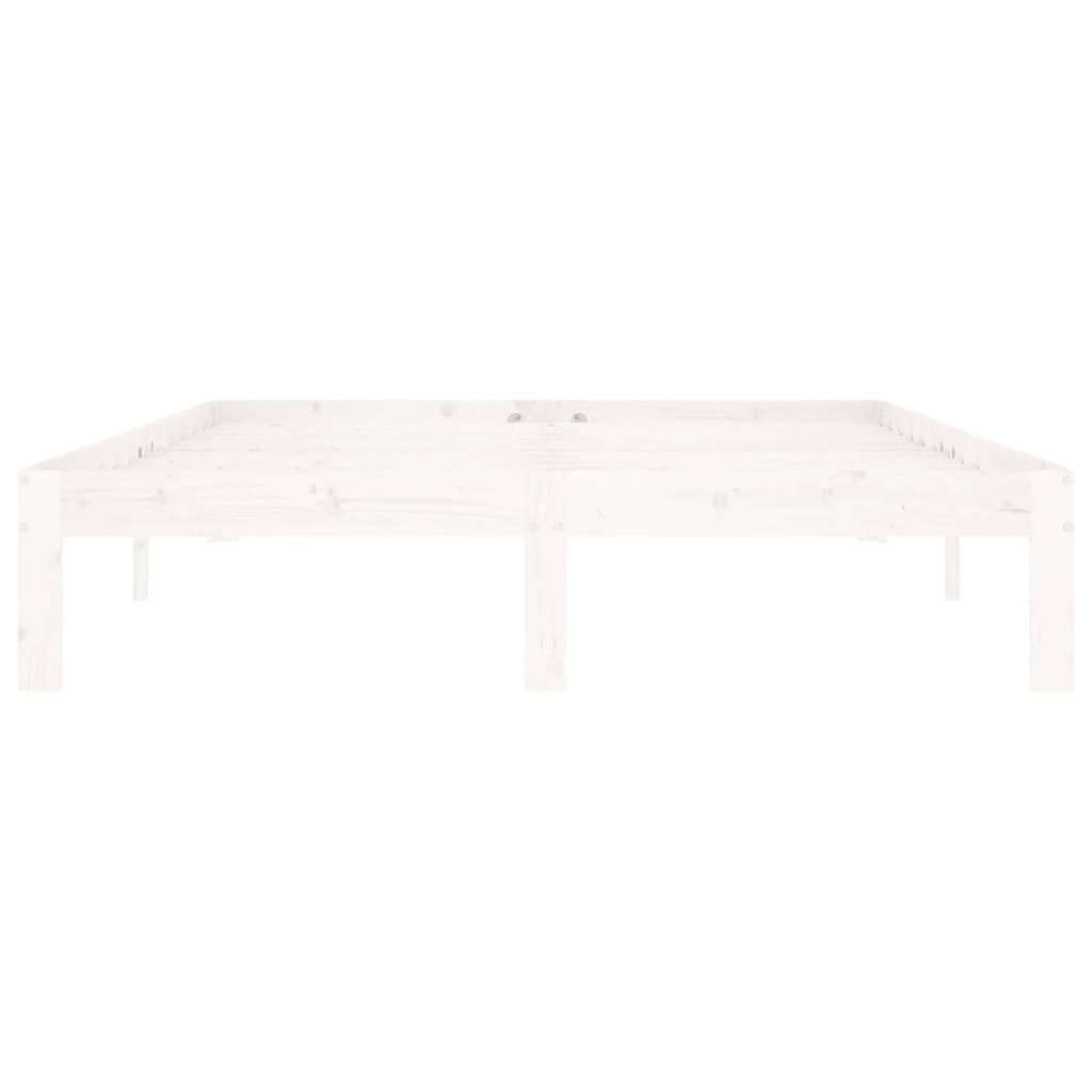 Cadre de lit sans matelas blanc bois de pin massif 140x200 cm - XIOS