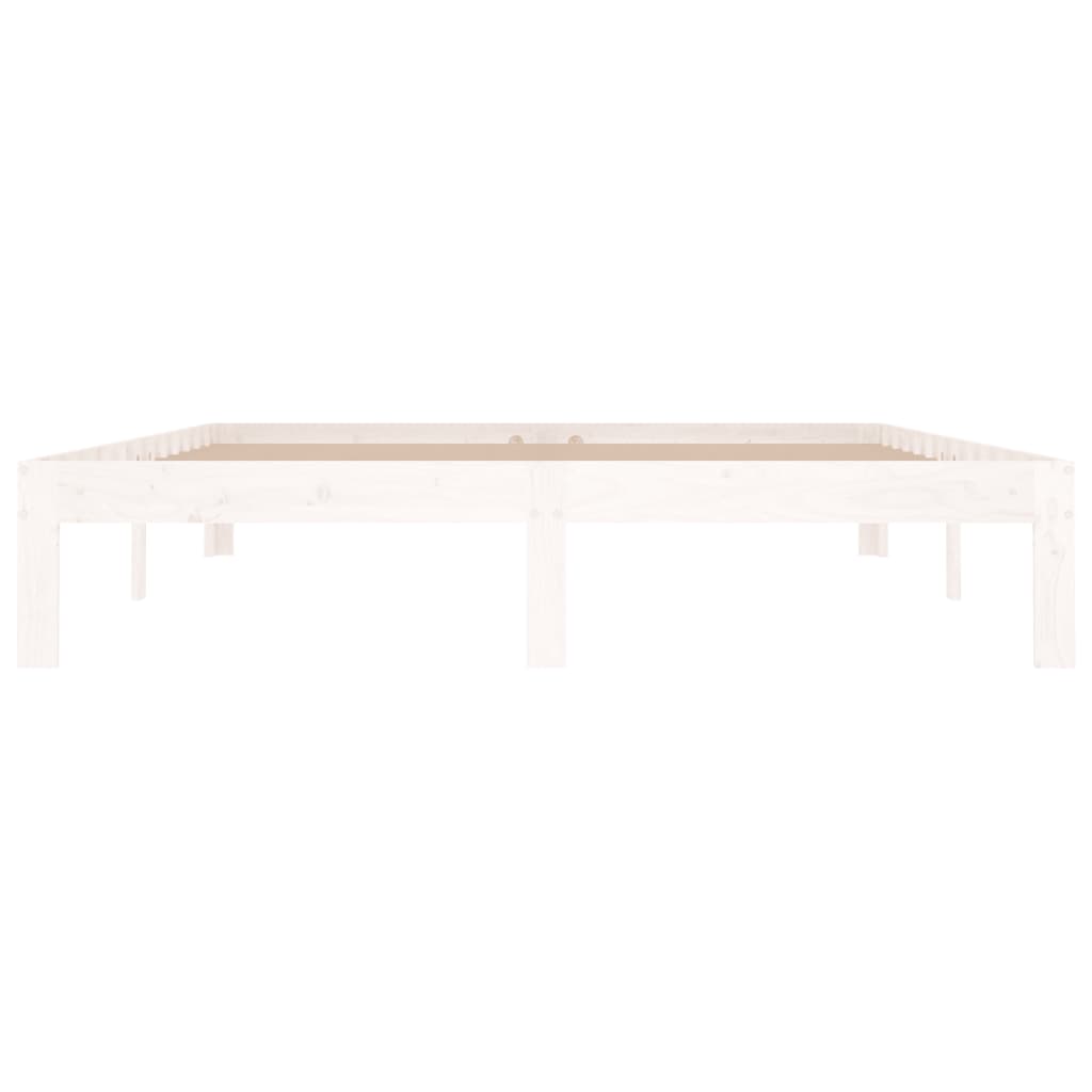 Cadre de lit sans matelas blanc bois massif 150x200 cm - XIOS