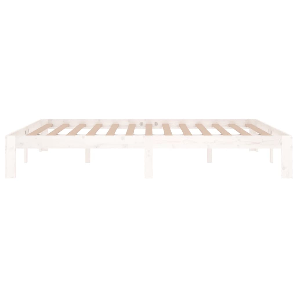 Cadre de lit sans matelas blanc bois massif 150x200 cm - XIOS