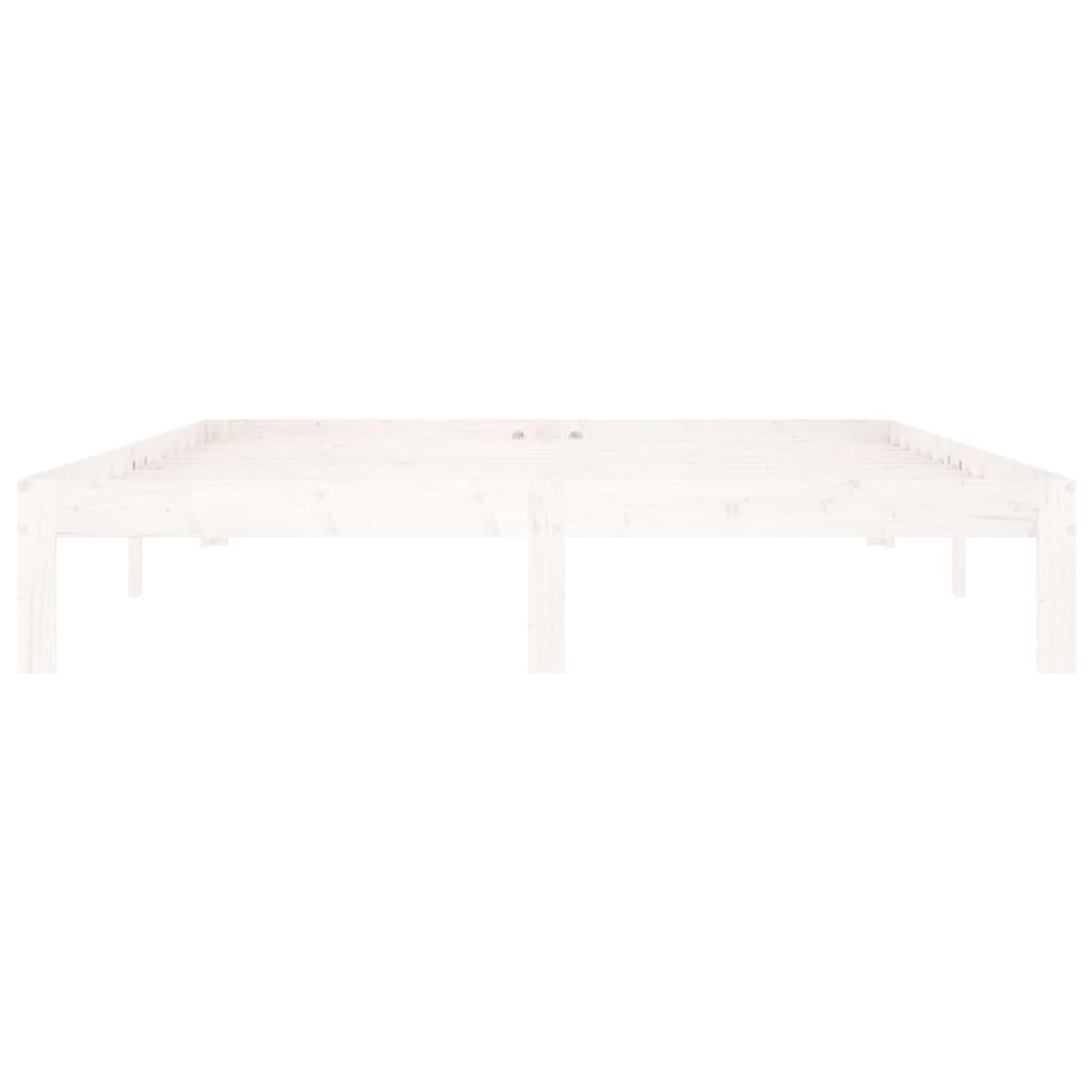 Cadre de lit sans matelas blanc bois de pin massif 160x200 cm - XIOS