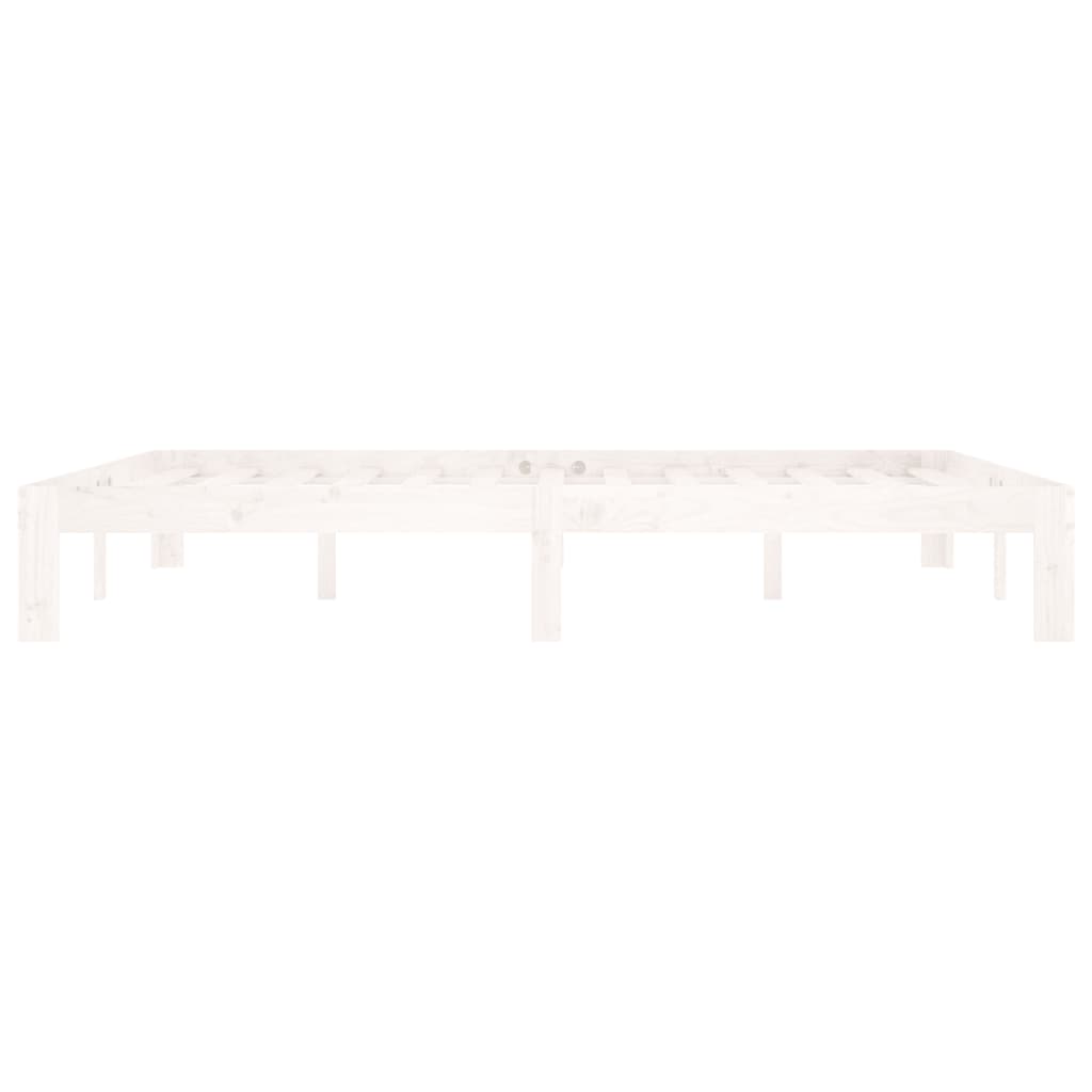 Cadre de lit sans matelas blanc bois de pin massif 160x200 cm - XIOS