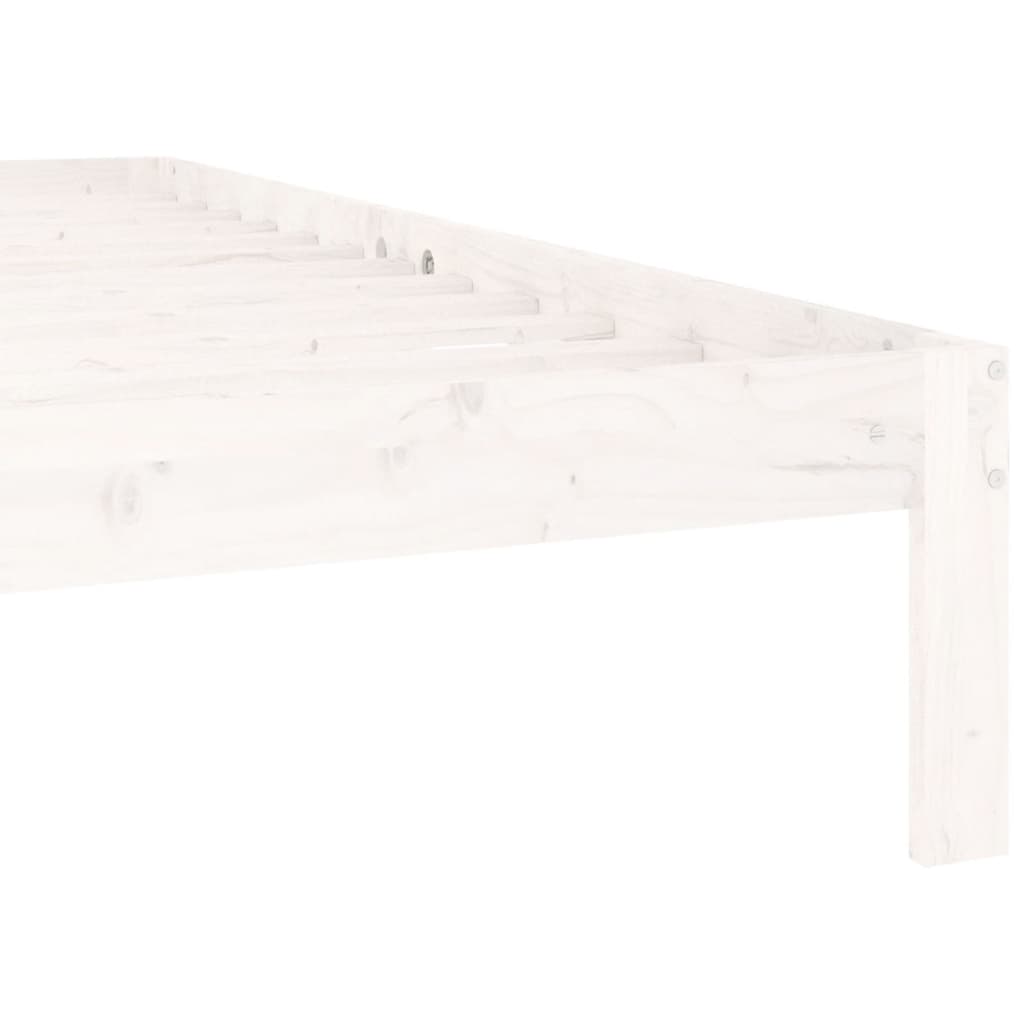 Cadre de lit sans matelas blanc bois de pin massif 160x200 cm - XIOS