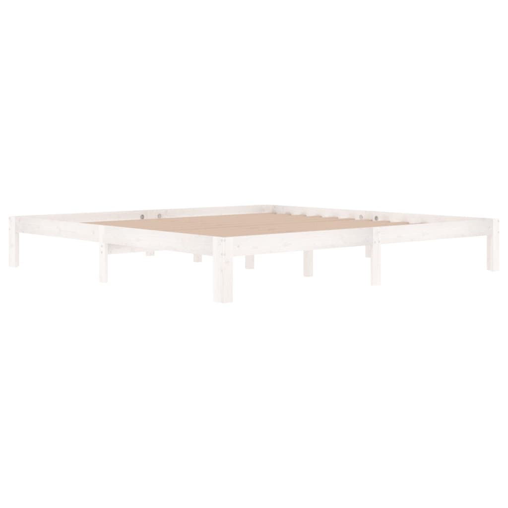 Cadre de lit sans matelas blanc bois massif de pin 200x200 cm - XIOS