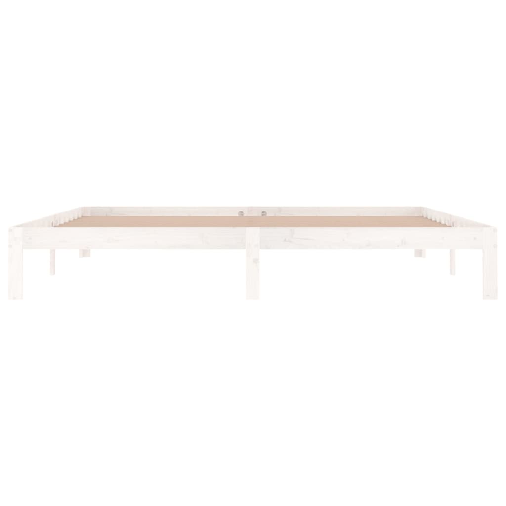 Cadre de lit sans matelas blanc bois massif de pin 200x200 cm - XIOS