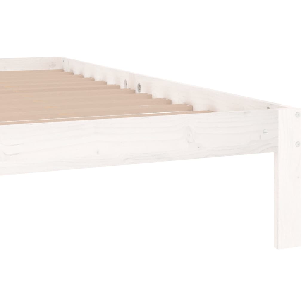 Cadre de lit sans matelas blanc bois massif de pin 200x200 cm - XIOS