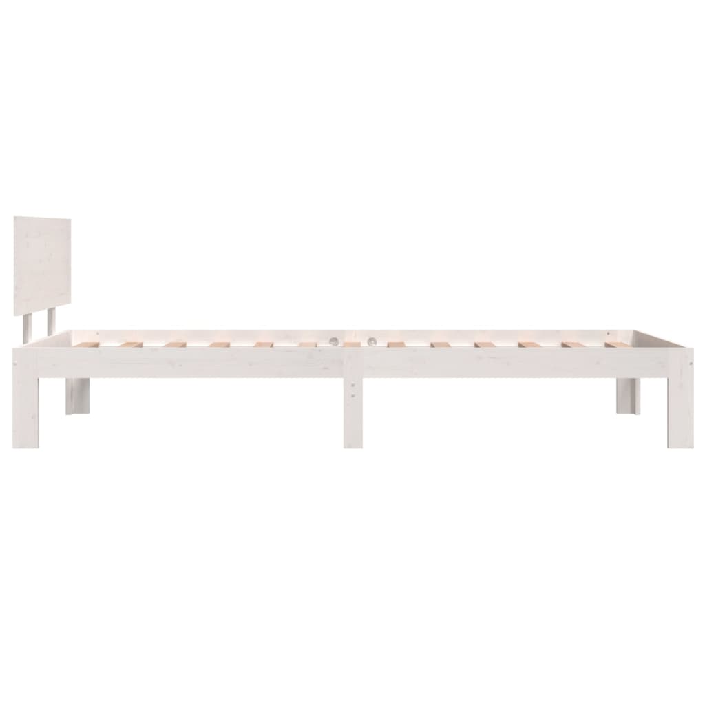 Cadre de lit sans matelas blanc bois de pin massif 90x200 cm - XIOS