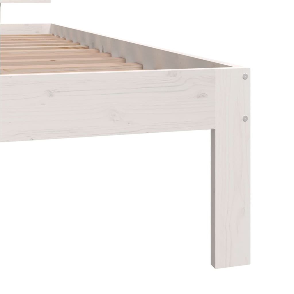 Cadre de lit sans matelas blanc bois de pin massif 90x200 cm - XIOS