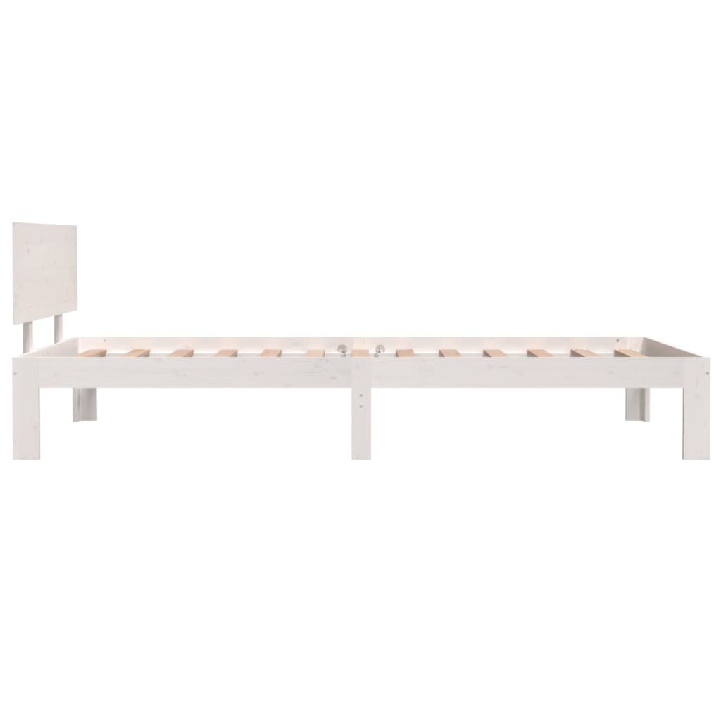Cadre de lit sans matelas blanc bois de pin massif 100x200 cm - XIOS