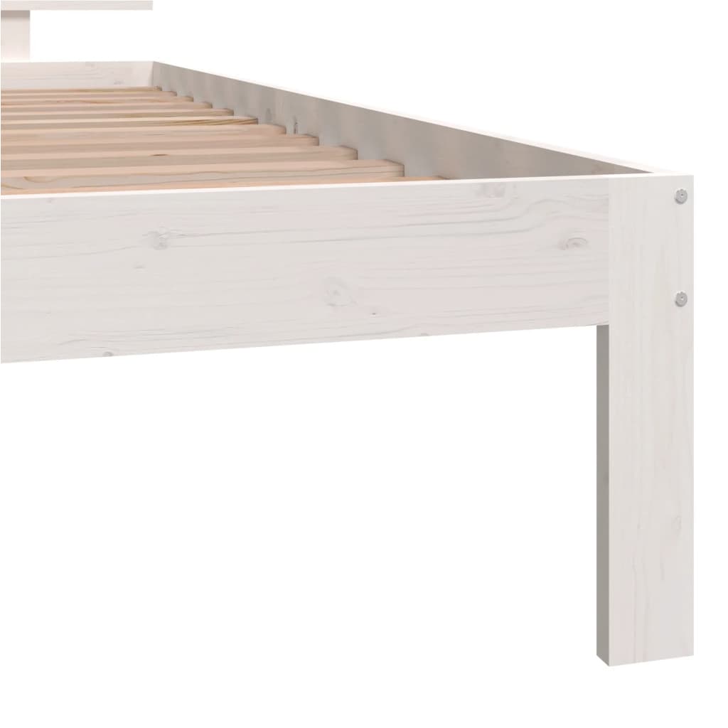 Cadre de lit sans matelas blanc bois de pin massif 100x200 cm - XIOS