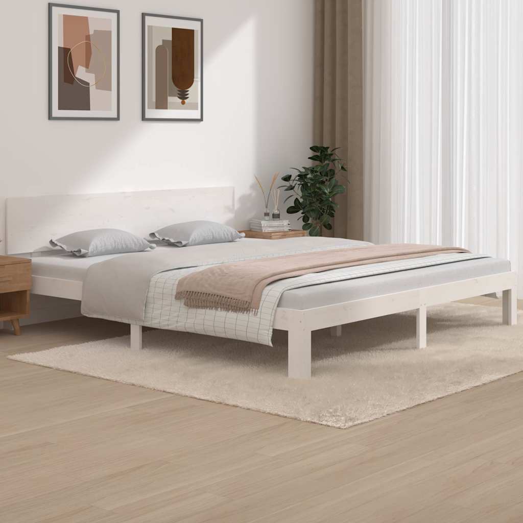 Cadre de lit sans matelas blanc 180x200 cm - XIOS
