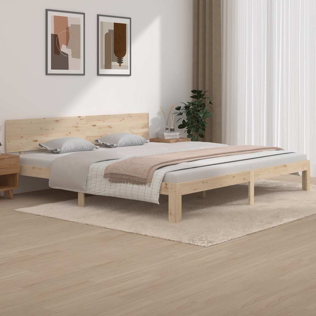 Cadre de lit sans matelas bois massif de pin 200x200 cm - XIOS