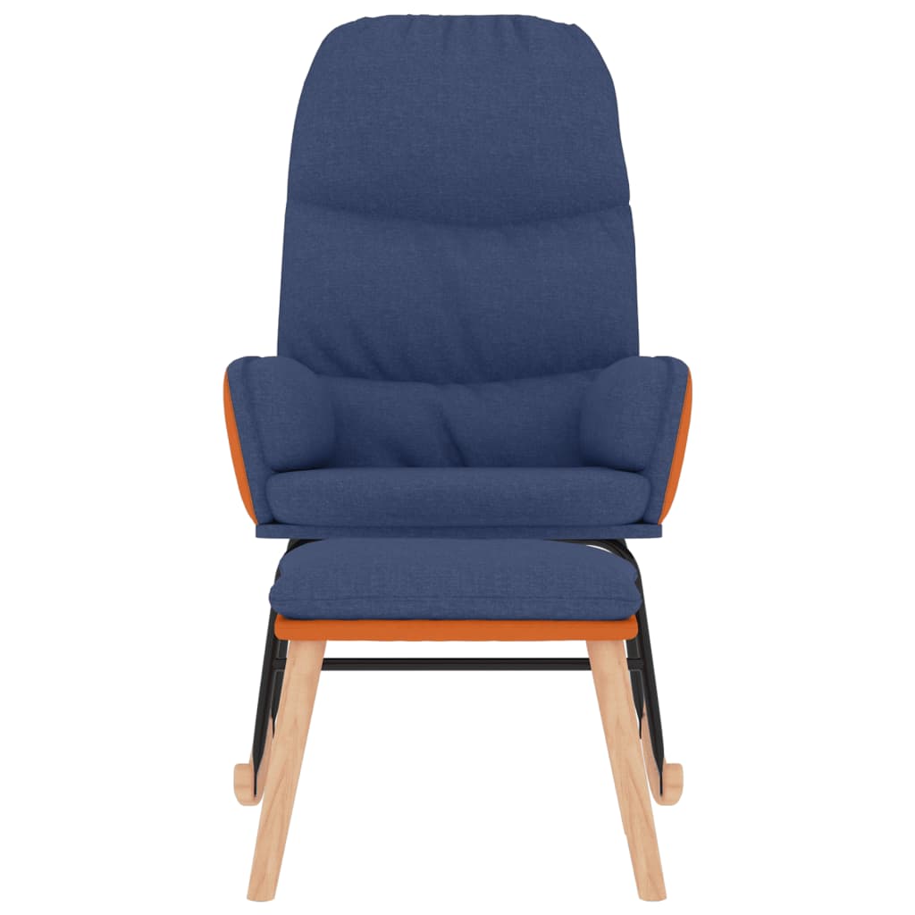 Chaise à bascule avec repose-pied Bleu Tissu - XIOS