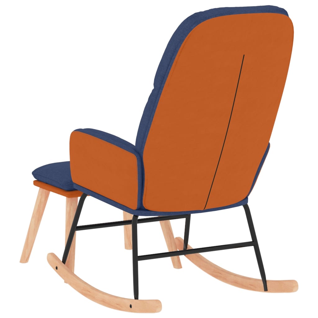 Chaise à bascule avec repose-pied Bleu Tissu - XIOS