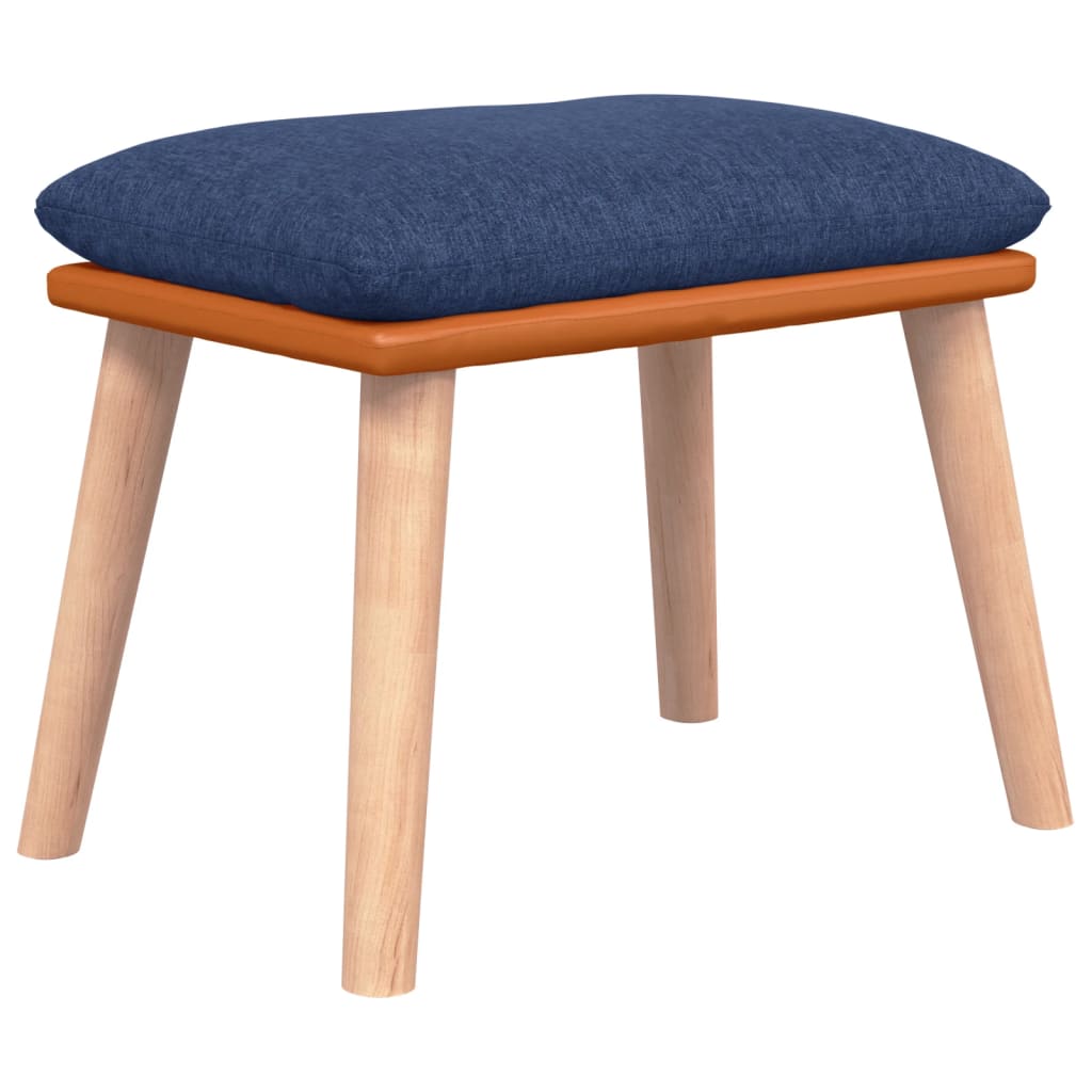 Chaise à bascule avec repose-pied Bleu Tissu - XIOS