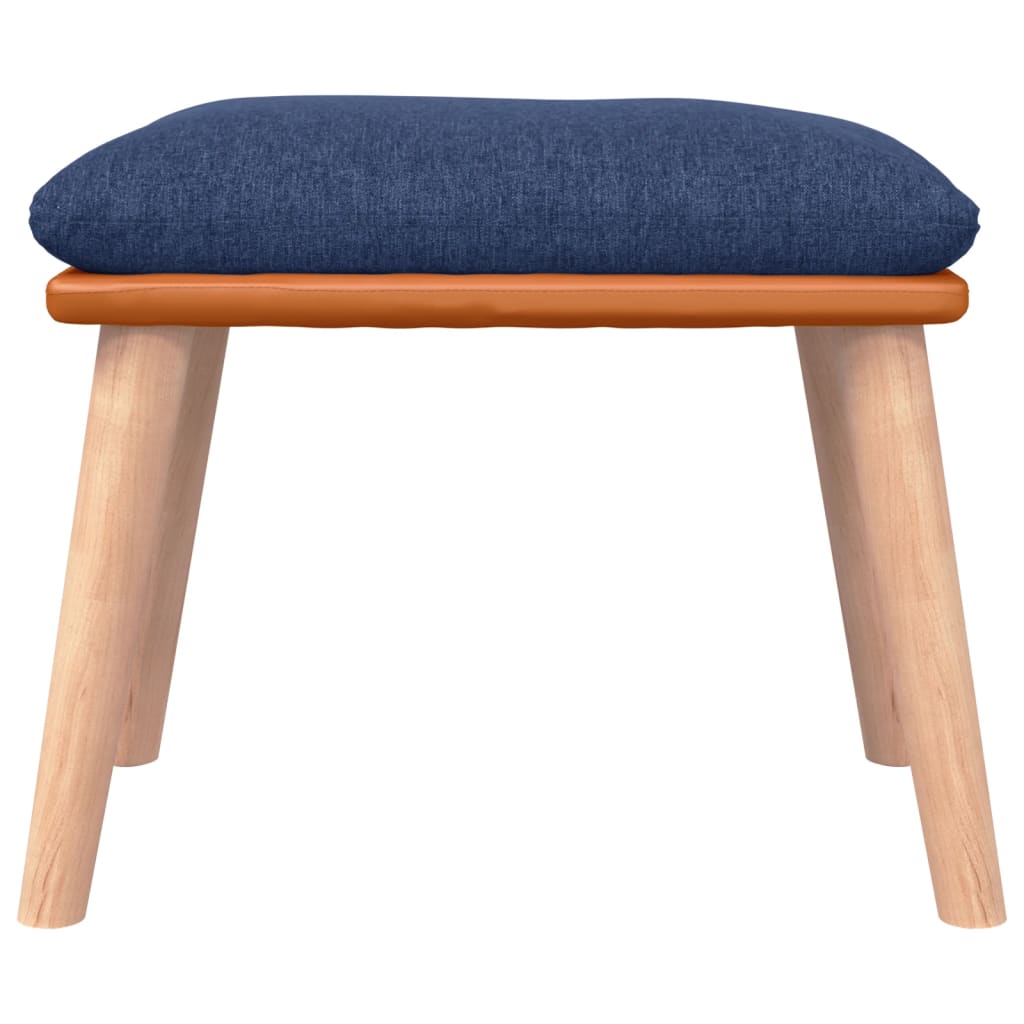Chaise à bascule avec repose-pied Bleu Tissu - XIOS