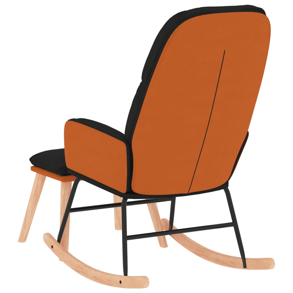 Chaise à bascule avec repose-pied Noir Tissu - XIOS
