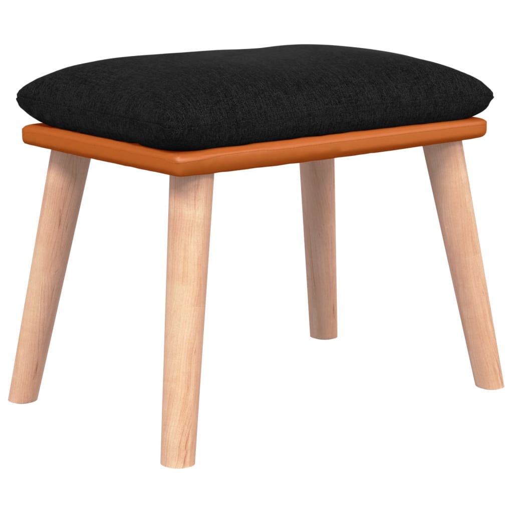 Chaise à bascule avec repose-pied Noir Tissu - XIOS