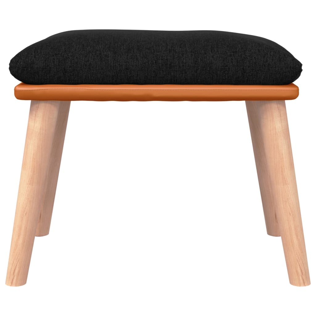 Chaise à bascule avec repose-pied Noir Tissu - XIOS
