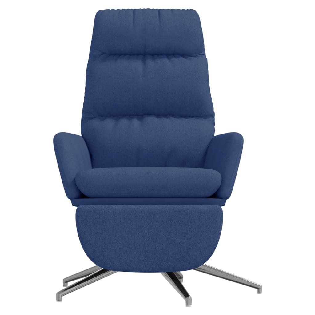 Chaise de relaxation avec repose-pied Bleu Tissu - XIOS