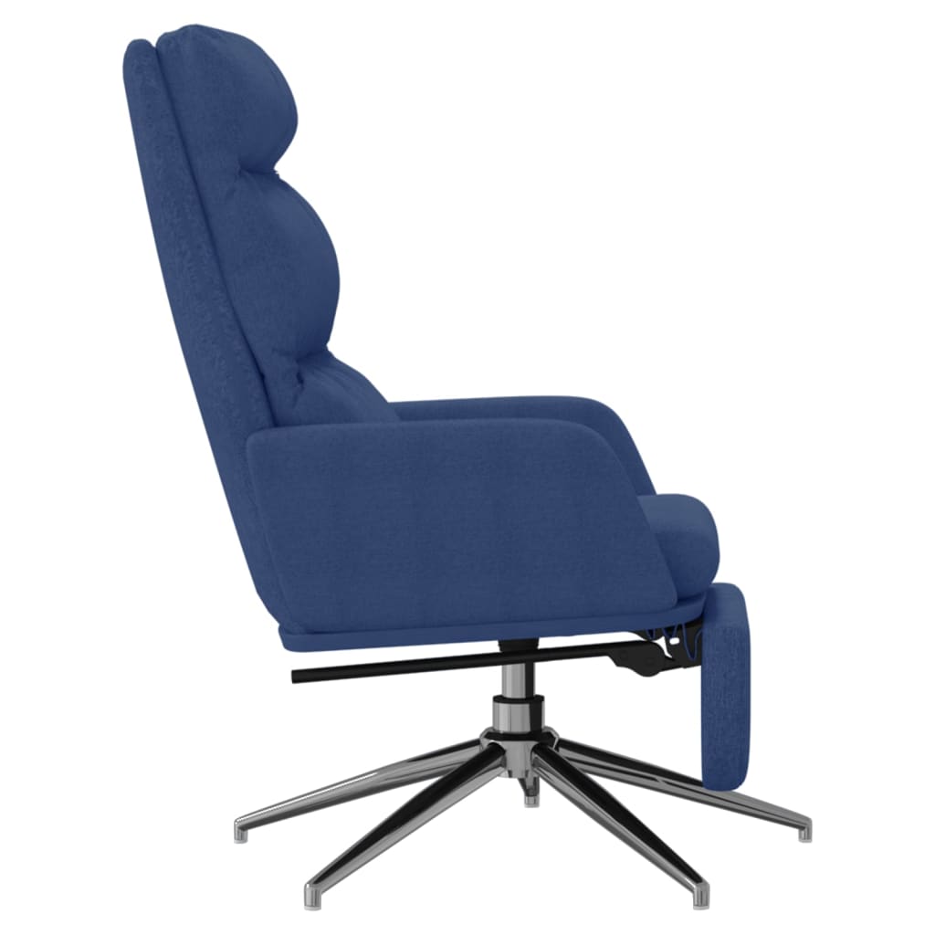 Chaise de relaxation avec repose-pied Bleu Tissu - XIOS