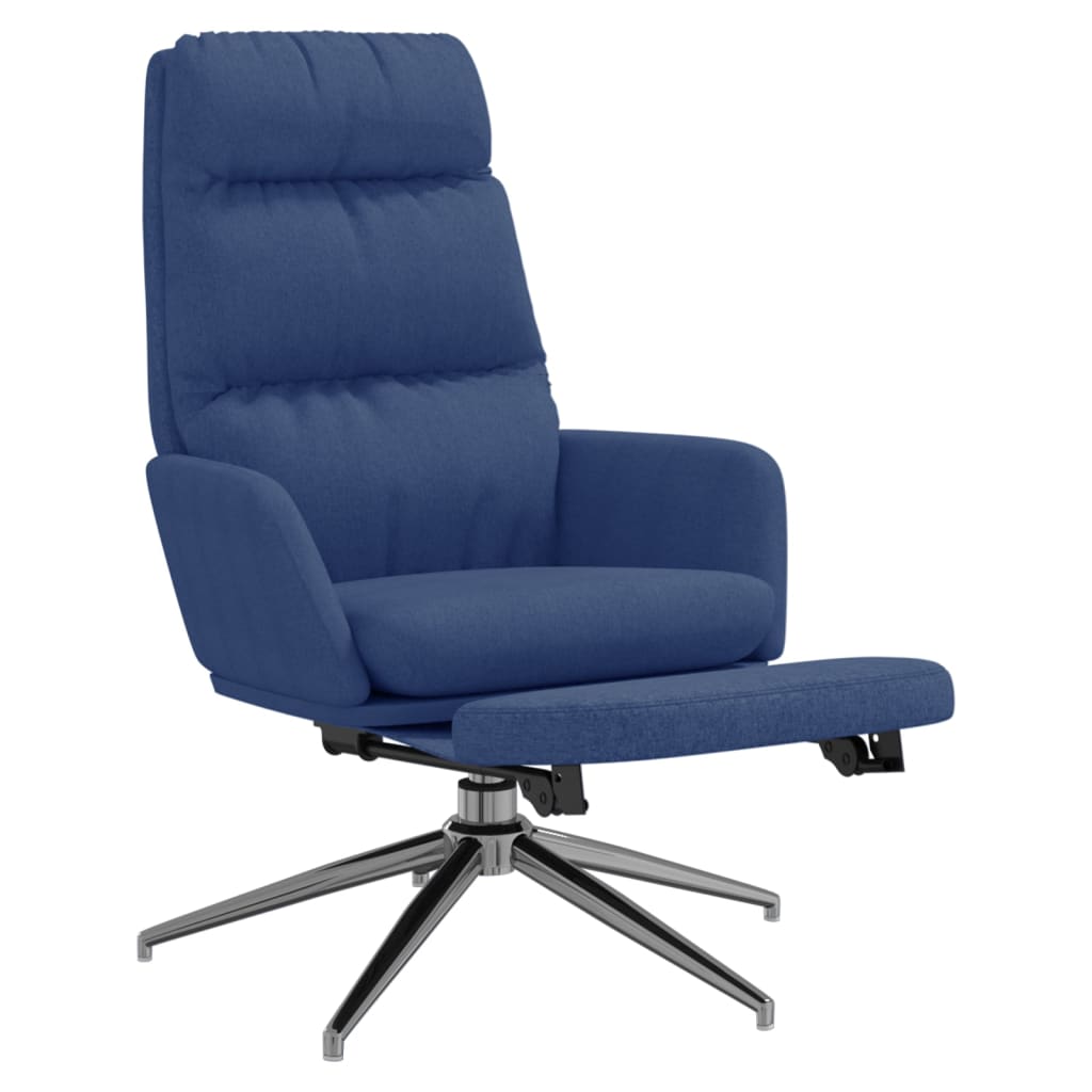 Chaise de relaxation avec repose-pied Bleu Tissu - XIOS
