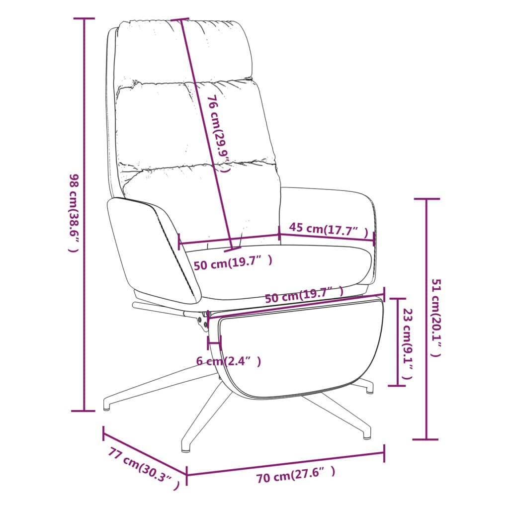 Chaise de relaxation avec repose-pied Bleu Tissu - XIOS