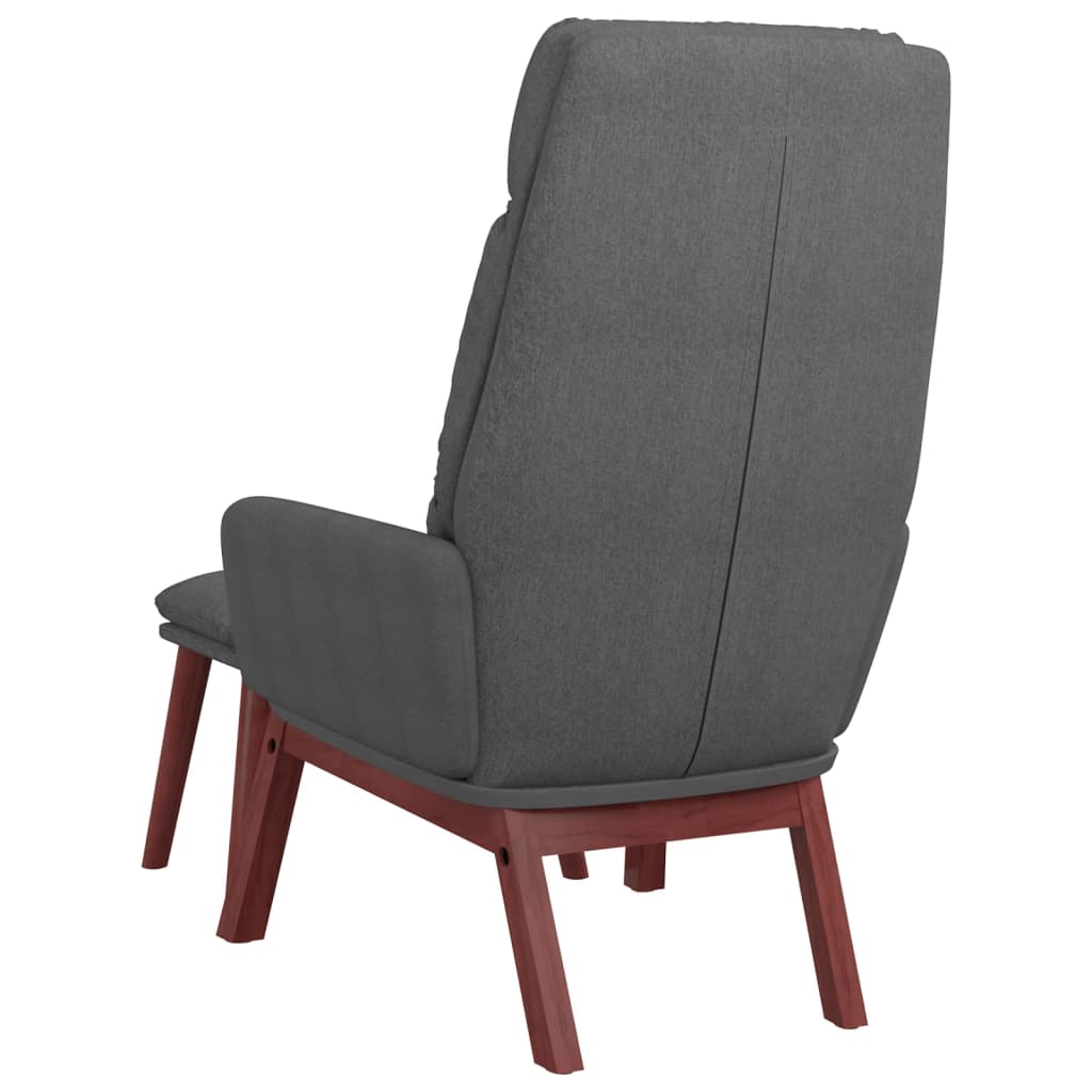 Chaise de relaxation avec tabouret Gris foncé Tissu Fauteuils vidaXL