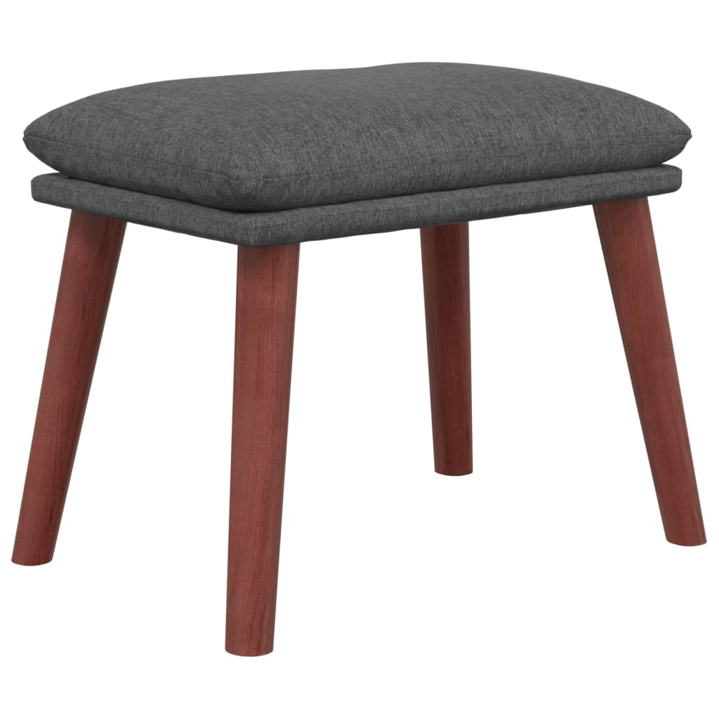 Chaise de relaxation avec tabouret Gris foncé Tissu Fauteuils vidaXL