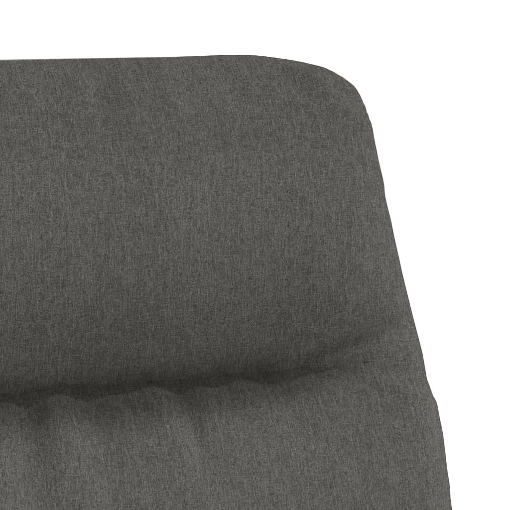 Chaise de relaxation avec tabouret Gris foncé Tissu Fauteuils vidaXL
