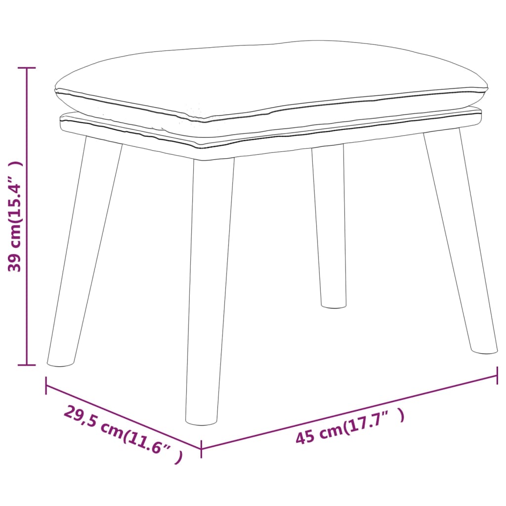 Chaise de relaxation avec tabouret Gris foncé Tissu Fauteuils vidaXL