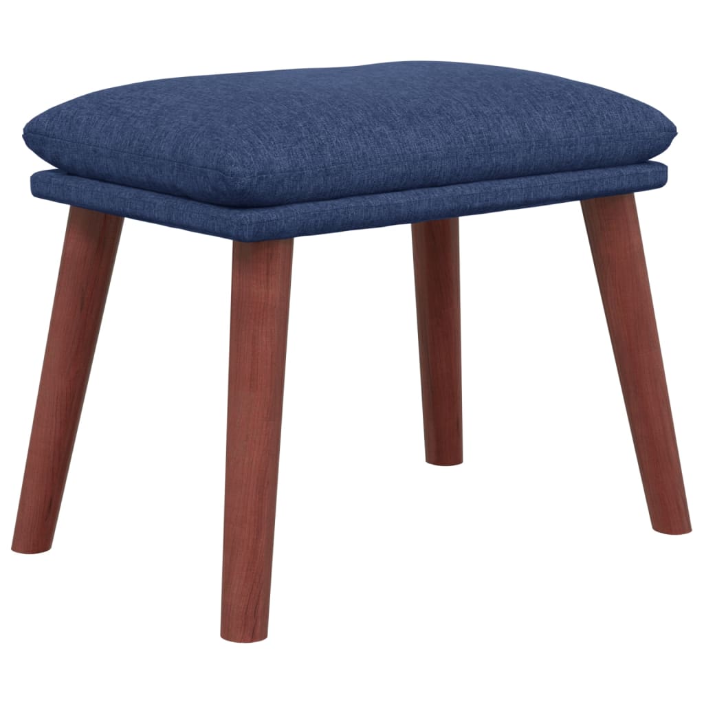 Chaise de relaxation avec tabouret Bleu Tissu Fauteuils vidaXL