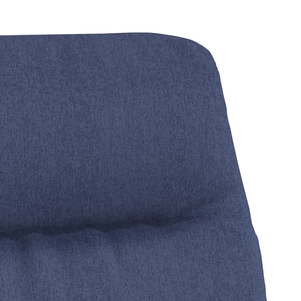 Chaise de relaxation avec tabouret Bleu Tissu Fauteuils vidaXL