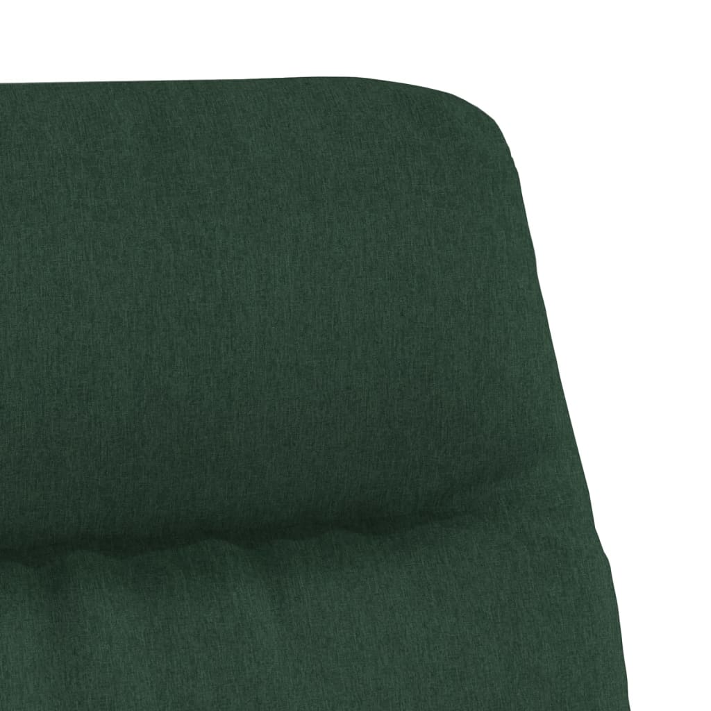 Chaise de relaxation avec tabouret Vert foncé Tissu Fauteuils vidaXL
