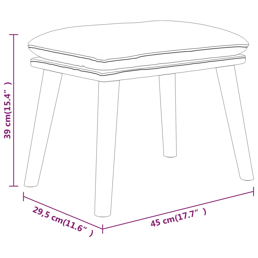 Chaise de relaxation avec tabouret Vert foncé Tissu Fauteuils vidaXL