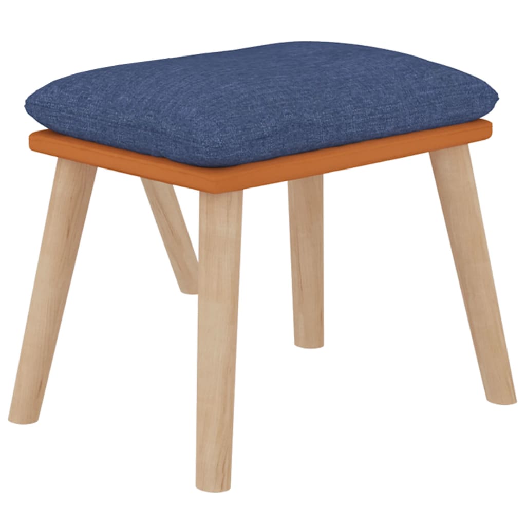 Chaise de relaxation avec repose-pied Bleu Similicuir et tissu - XIOS
