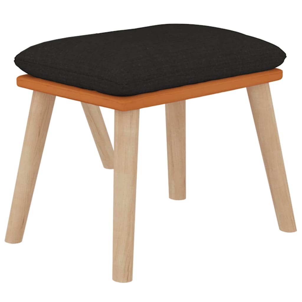Chaise de relaxation avec repose-pied Noir Similicuir et tissu - XIOS