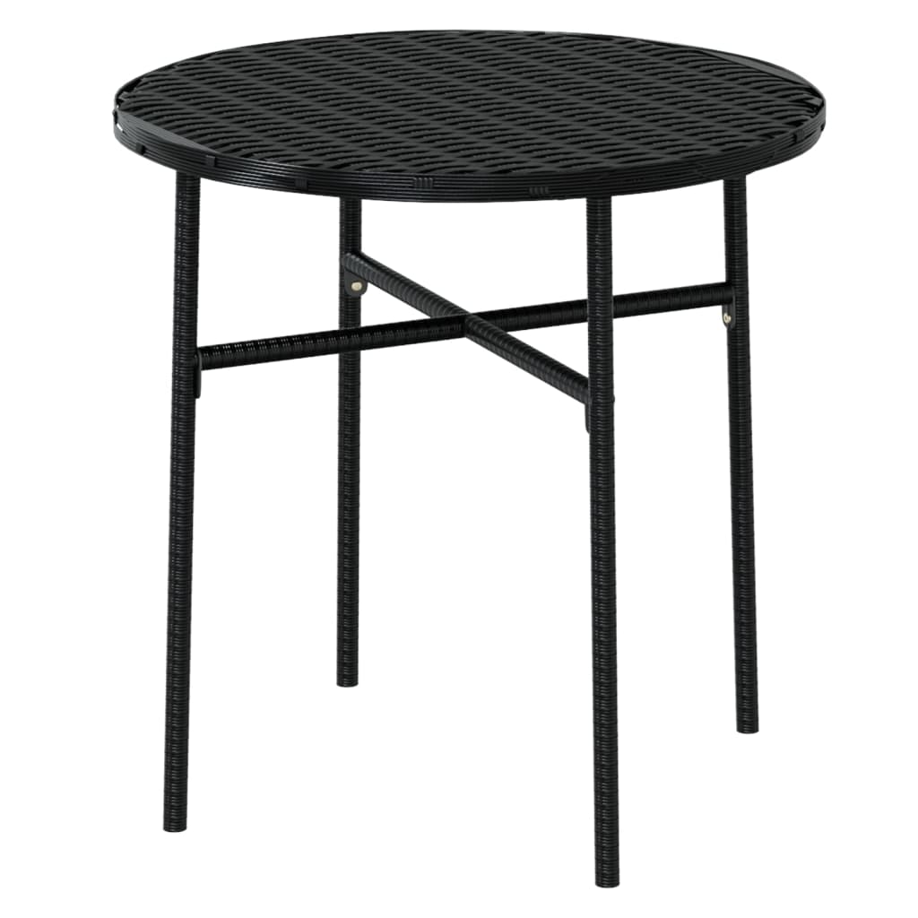 Ensemble à manger de jardin 3 pcs Résine tressée Noir