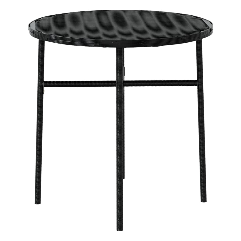 Ensemble à manger de jardin 3 pcs Résine tressée Noir