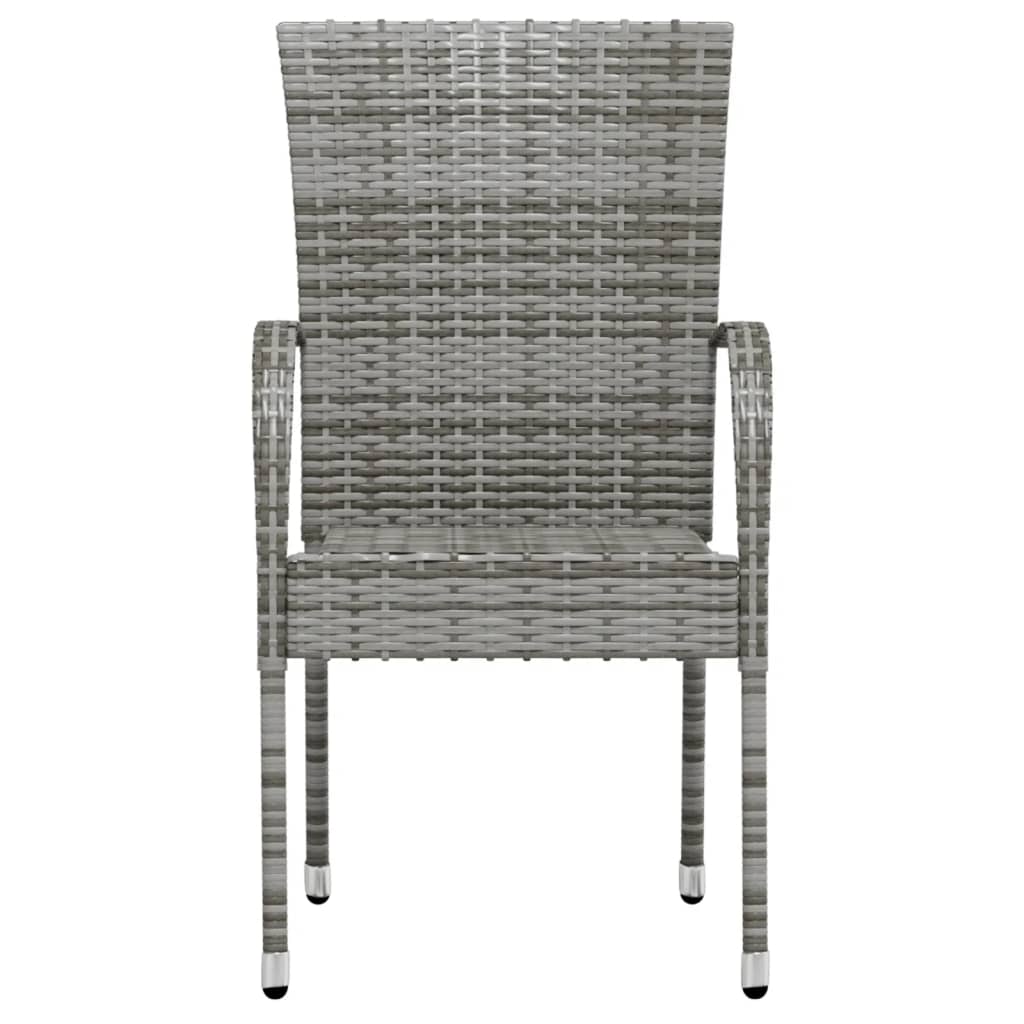 Ensemble à manger de jardin 3 pcs Résine tressée Gris