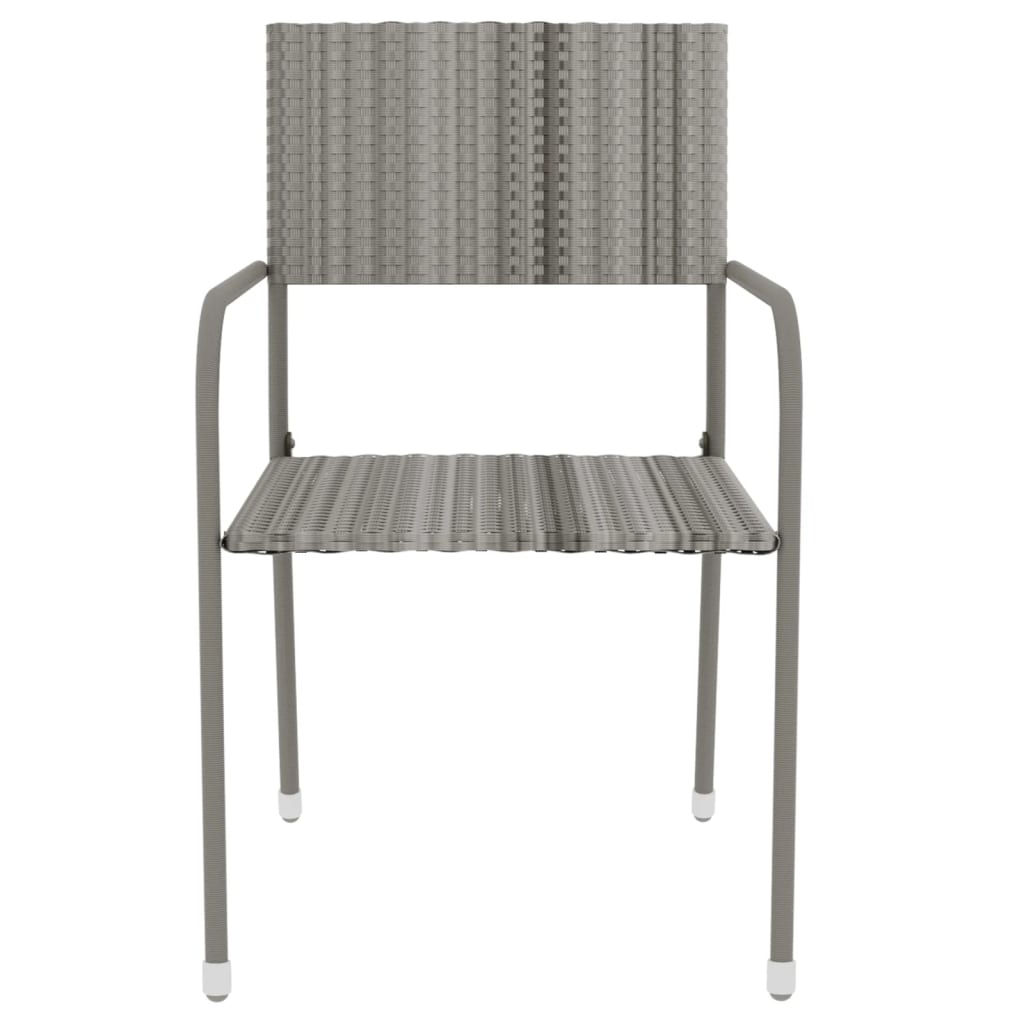 Ensemble à manger de jardin 3 pcs Résine tressée Gris