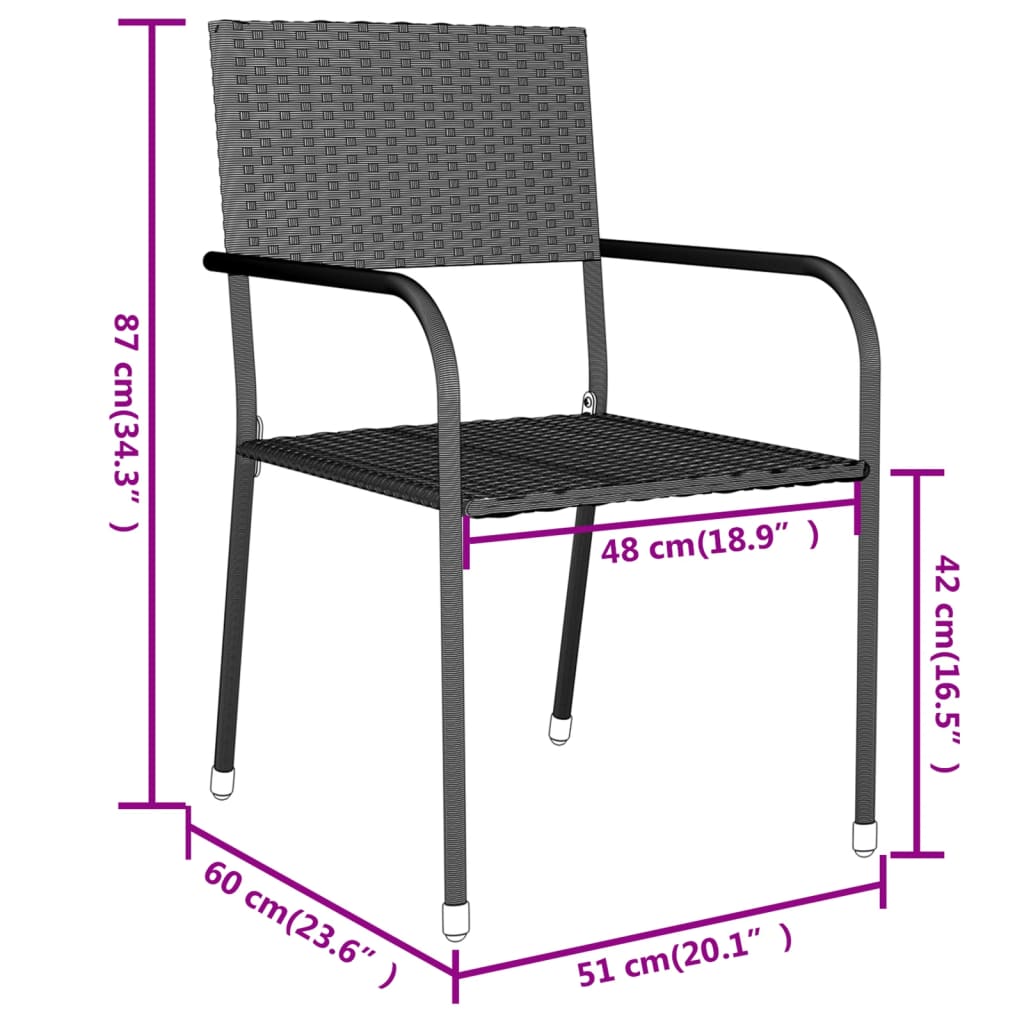 Ensemble à manger de jardin 3 pcs Résine tressée Gris