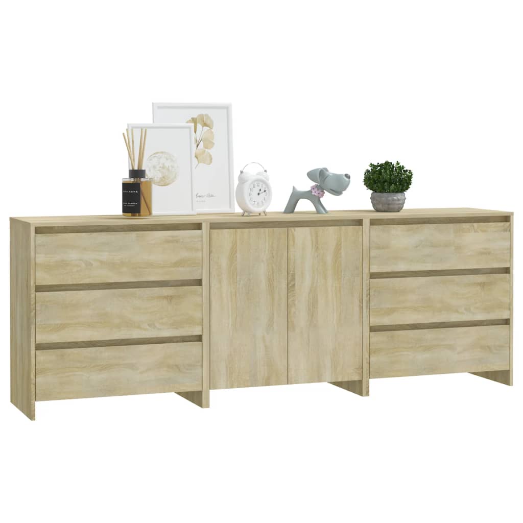 Buffets 3 pcs Chêne sonoma Bois d'ingénierie - XIOS