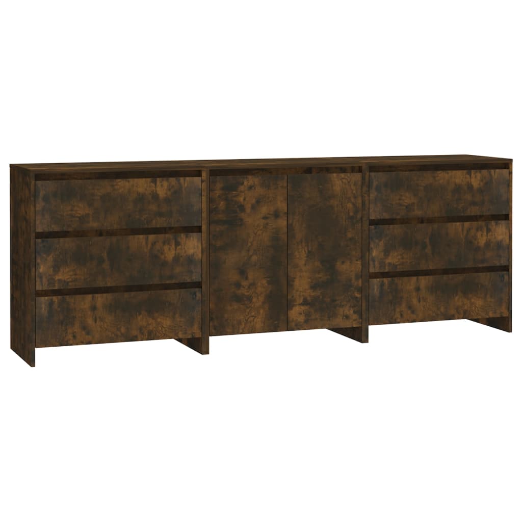 Buffets 3 pcs Chêne fumé Bois d'ingénierie - XIOS