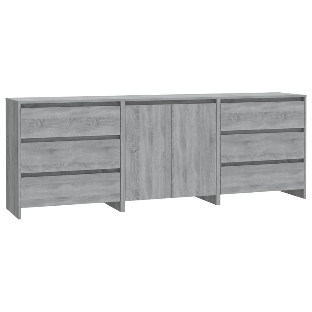 Buffets 3 pcs Sonoma gris Bois d'ingénierie - XIOS
