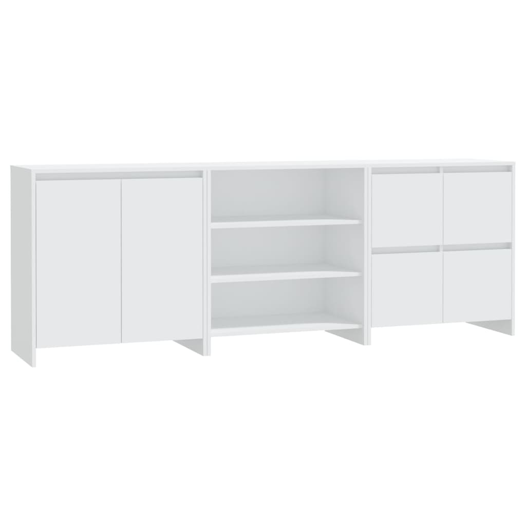 Buffets 3 pcs Blanc Bois d'ingénierie
