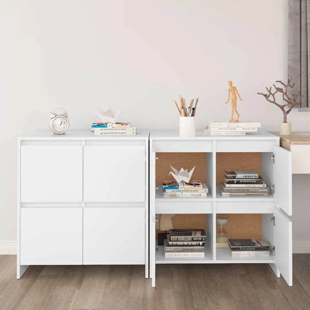 Buffets 2 pcs Blanc 70x41x75 cm Bois d’ingénierie - XIOS